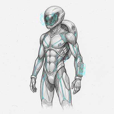 Terranaut suit concept sketch