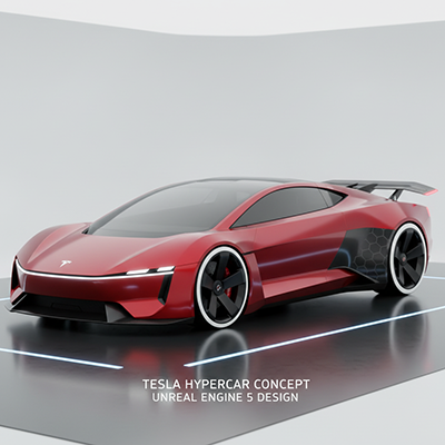 Tesla Concept Render in Unreal Engine 5